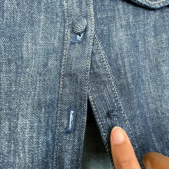 J. Crew Short sleeve tie waist button up Denim Dress Belted Midi Size 8 Dark - Picture 12 of 12